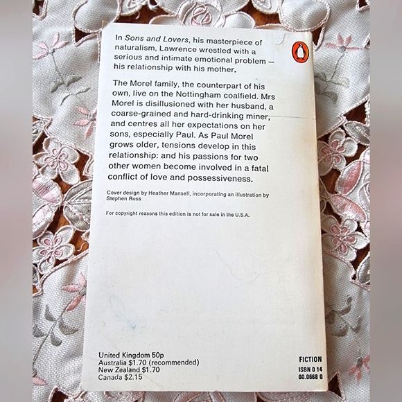 D.H. LAWRENCE Sons and Lovers 1970s Penguin Books Vintage Softcover Novel - Picture 2 of 3